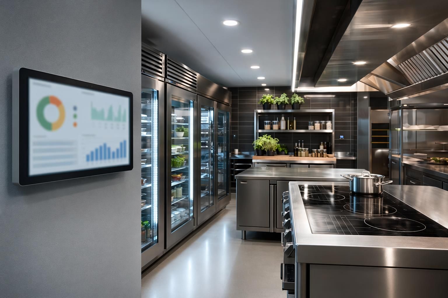Bucătărie de restaurant optimizată pentru eficiență energetică